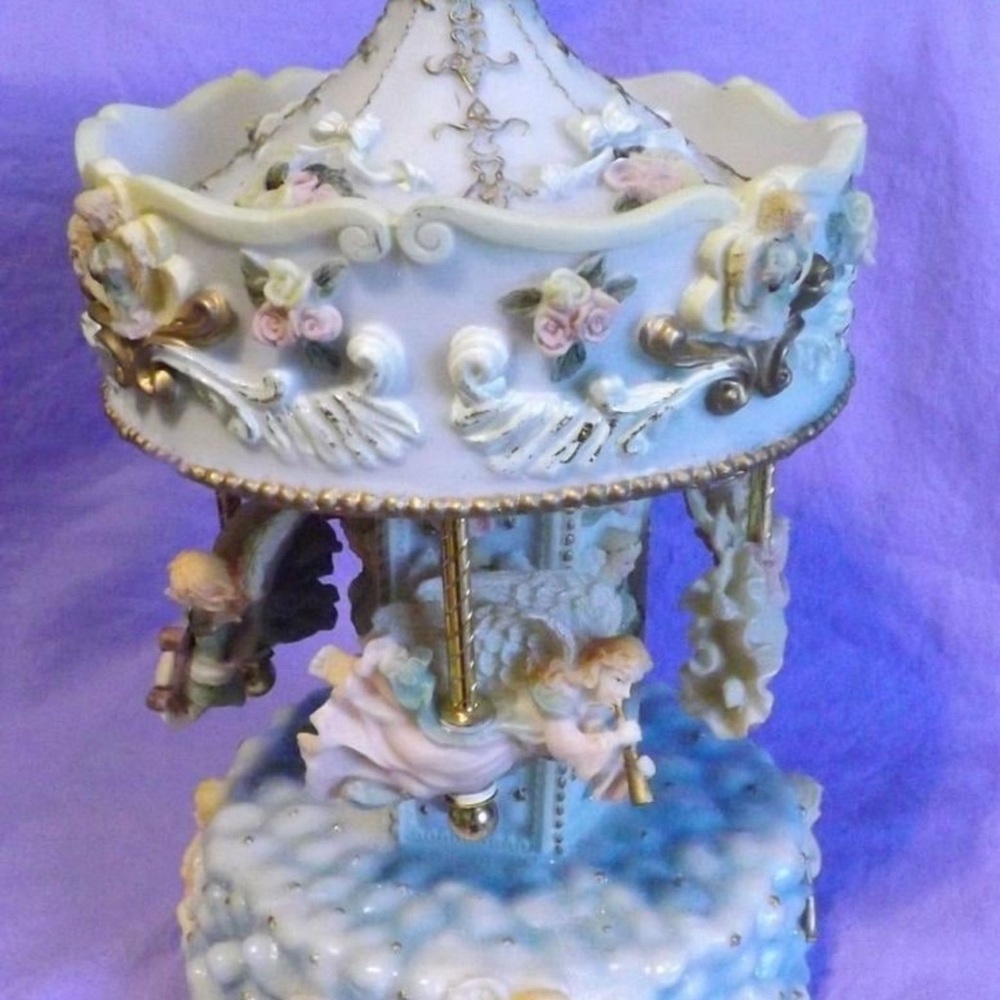 Vintage Musical Angel Carousel Music Box